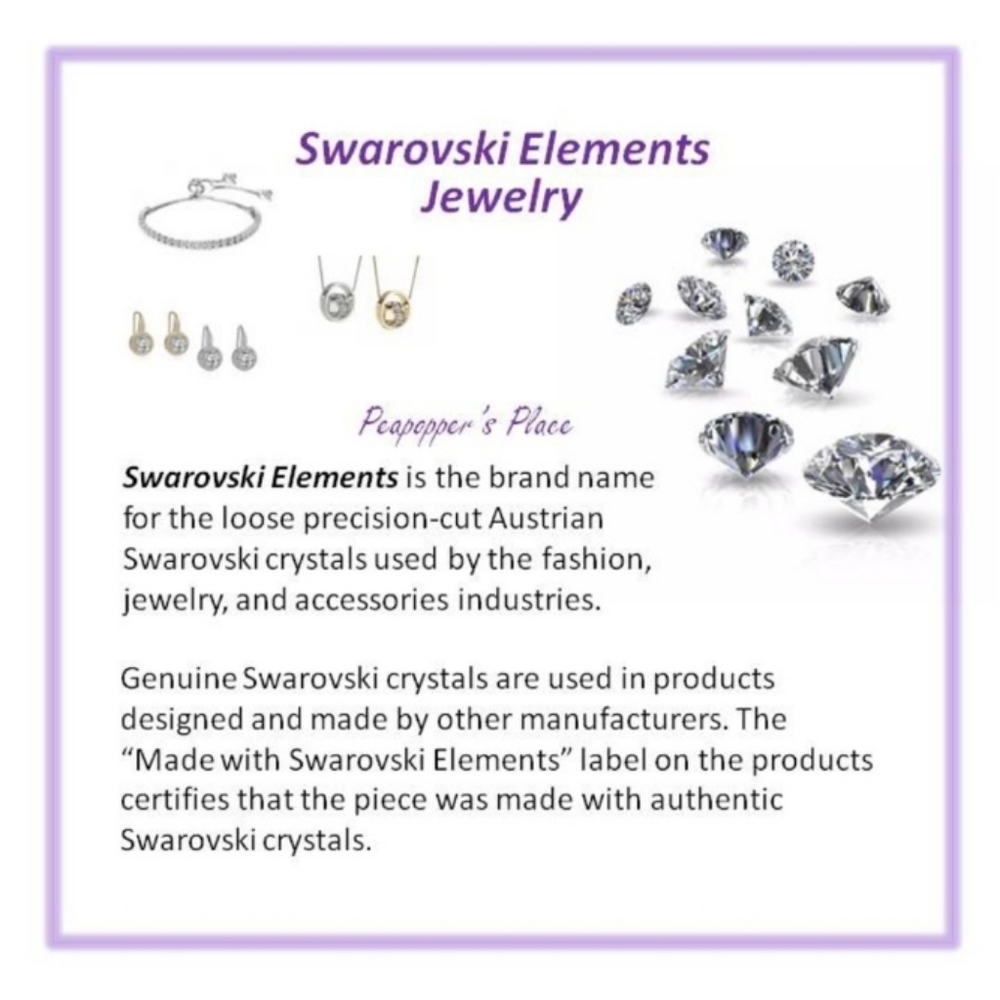 14K Gold Swarovski Elements Hoop Earrings - Picture 6 of 6